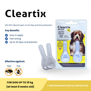 CLEARTIX - Spot-On for Dogs, 2 tubes per pack (For DOG UP to 10KG) (At least 8 weeks old)