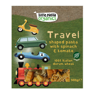 Little Pasta Organics Travel Shaped Pasta (Spinach & Tomato) 300g