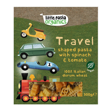 Little Pasta Organics Travel Shaped Pasta (Spinach & Tomato) 300g