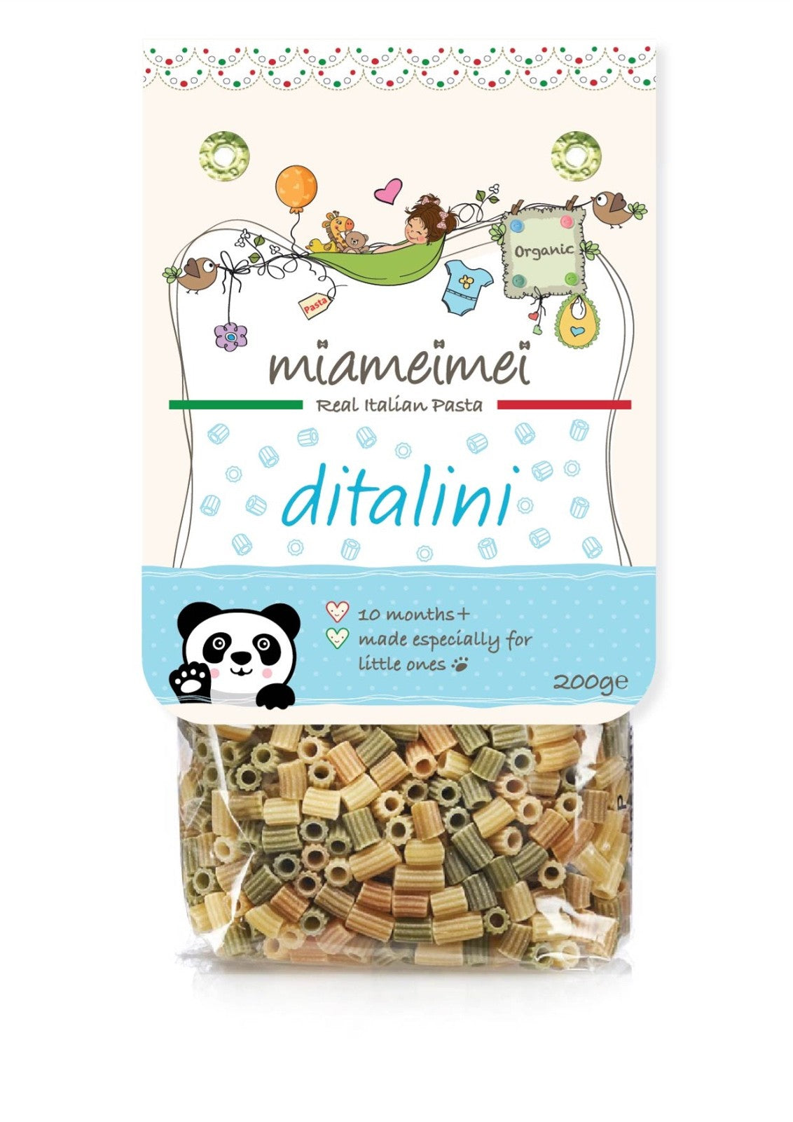 Miameimei 意大利小小通粉 (菠菜及蕃茄) (200G)