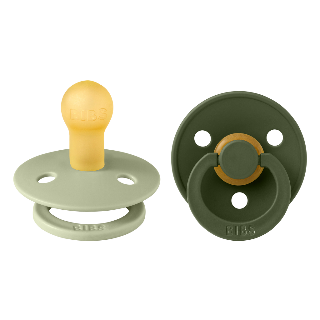 Bibs - COLOUR Pacifier Sage/Hunter Green 2pk LATEX
