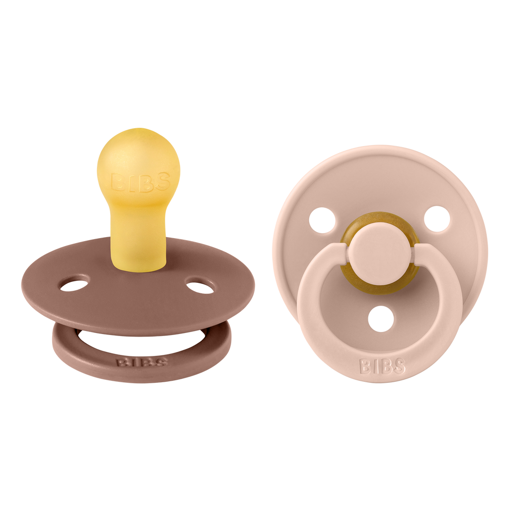 Bibs - COLOUR Pacifier Woodchuck/Blush 2pk LATEX