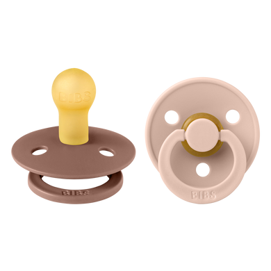 Bibs - COLOUR Pacifier Woodchuck/Blush 2pk LATEX