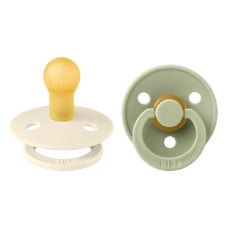 Bibs - COLOUR Pacifier Ivory/Sage 2pk LATEX