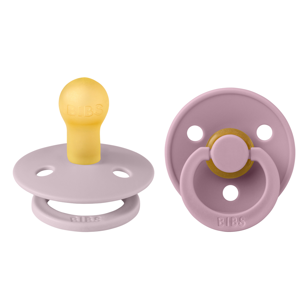 Bibs - COLOUR Pacifier Dusky Lilac/Heather 2pk LATEX