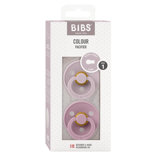Bibs - COLOUR Pacifier Dusky Lilac/Heather 2pk LATEX