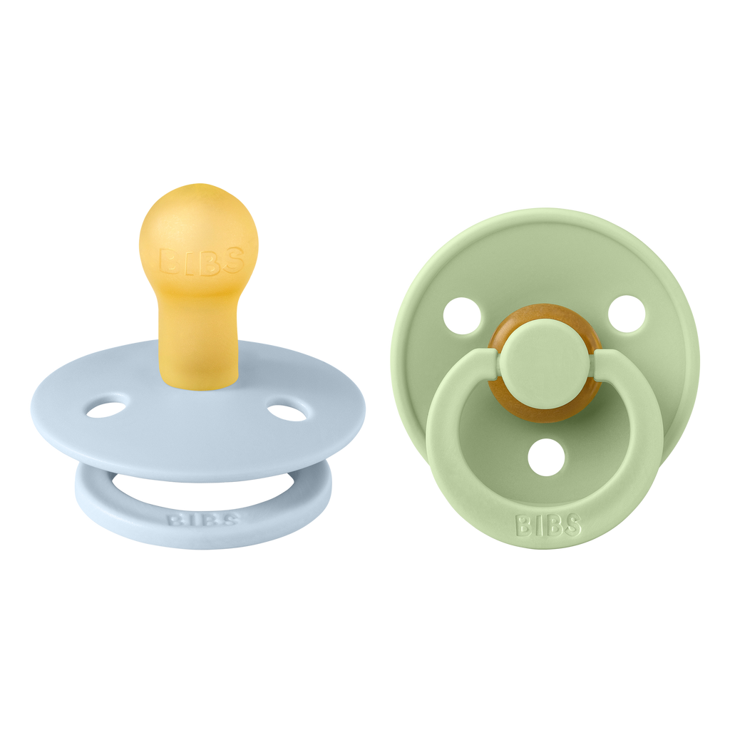 Bibs - COLOUR Pacifier Baby Blue/Pistachio 2pk LATEX