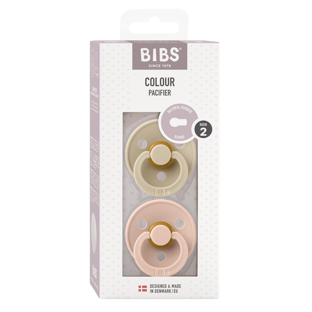 Bibs - COLOUR Pacifier Vanilla/Blush 2pk LATEX