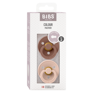 Bibs - COLOUR Pacifier Woodchuck/Blush 2pk LATEX