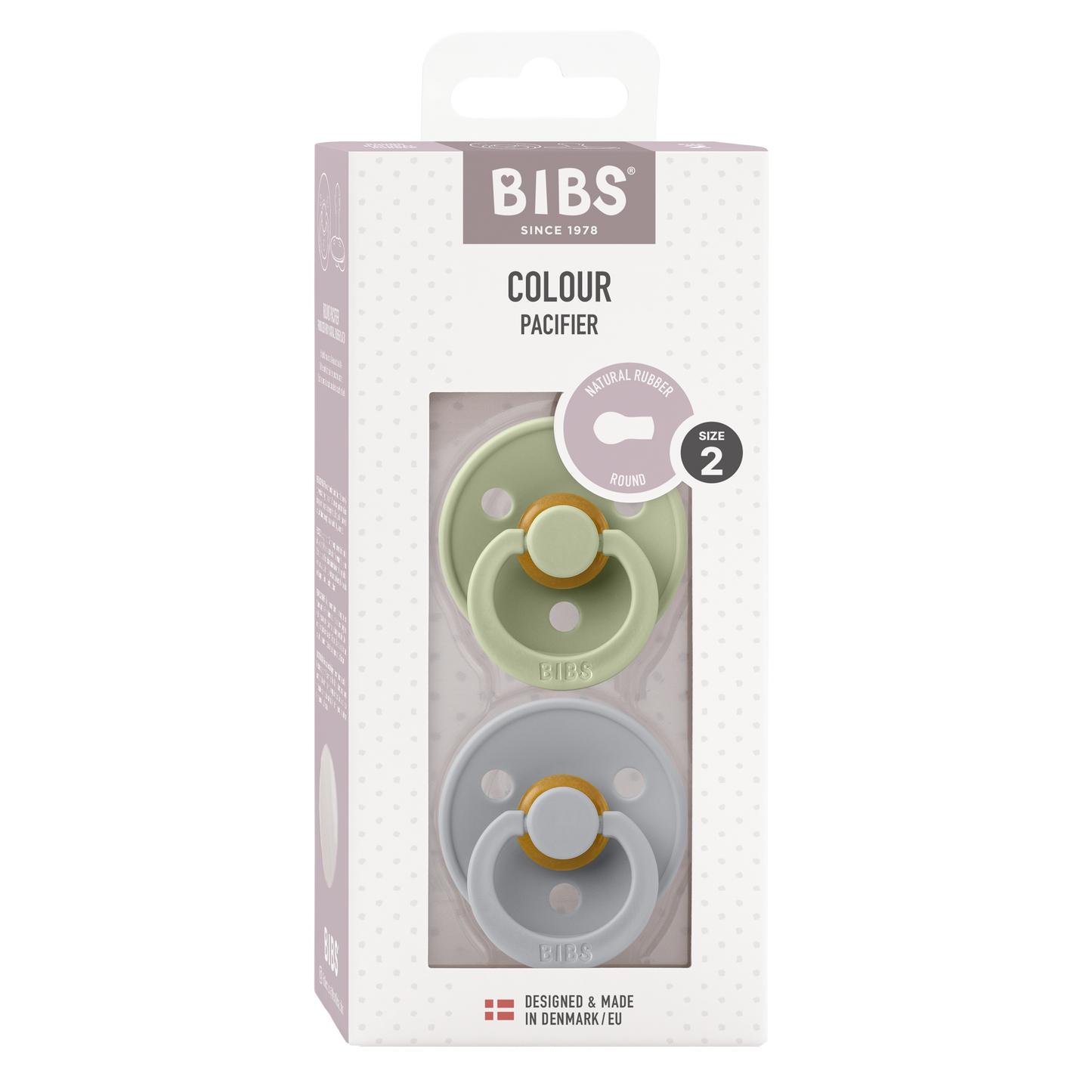 Bibs - COLOUR Pacifier Sage/Cloud 2pk LATEX