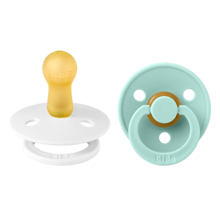 Bibs - COLOUR Pacifier White/Mint 2pk LATEX