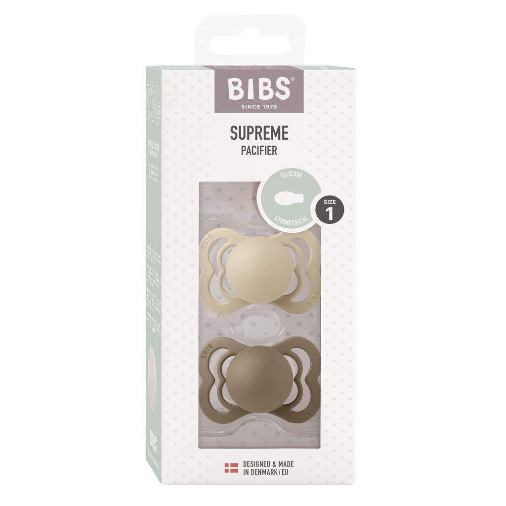Bibs - SUPREME Pacifier Vanilla/Dark Oak 2pk Silicone