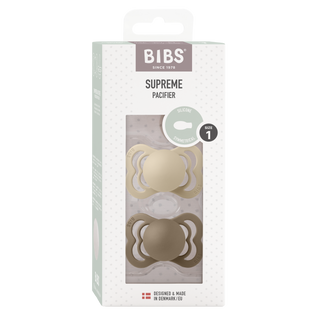 Bibs - SUPREME Pacifier Vanilla/Dark Oak 2pk Silicone