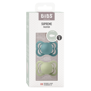Bibs - SUPREME Pacifier Island Sea/Sage 2pk Silicone