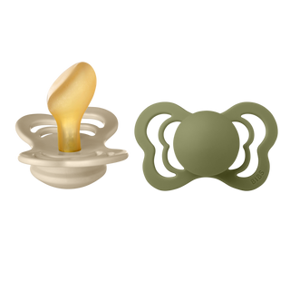Bibs - COUTURE Pacifier Vanilla/Olive 2pk LATEX