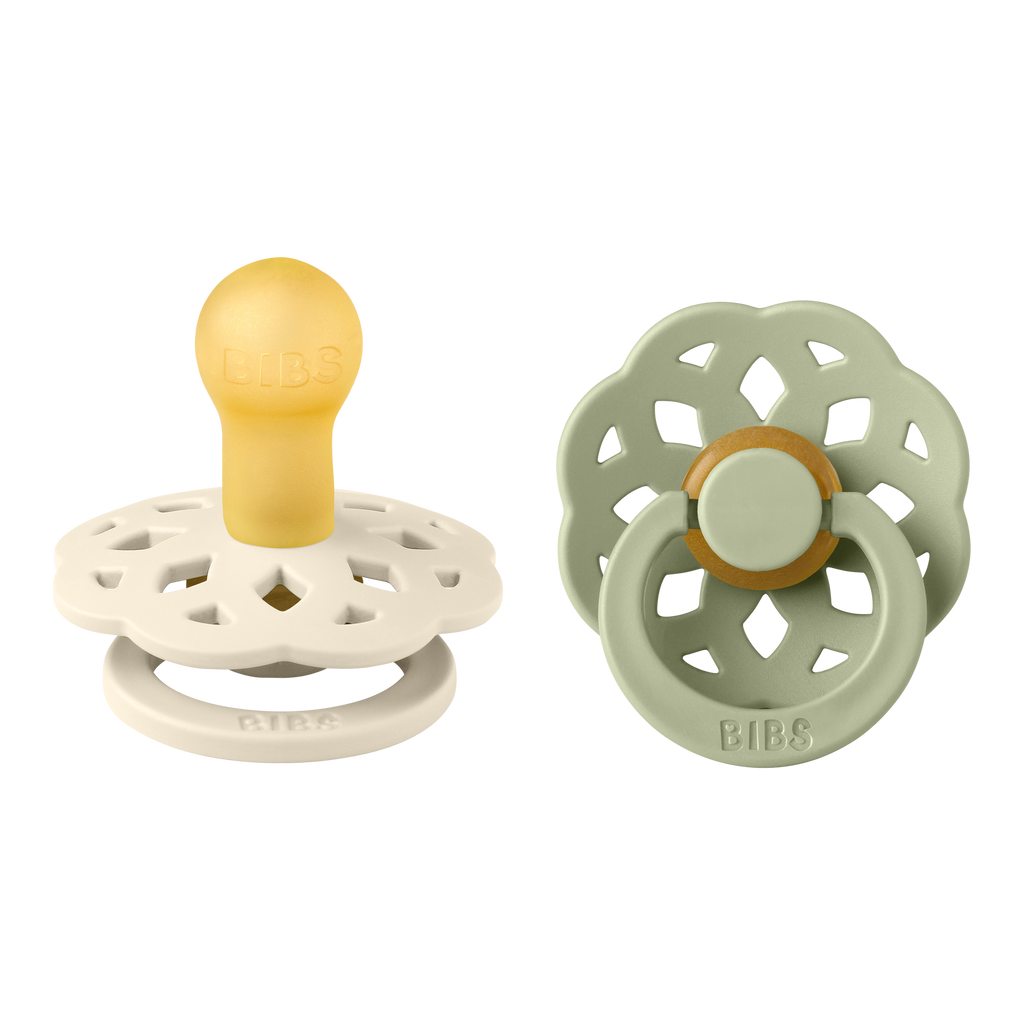 Bibs - BOHEME Pacifier Ivory/Sage 2pk LATEX