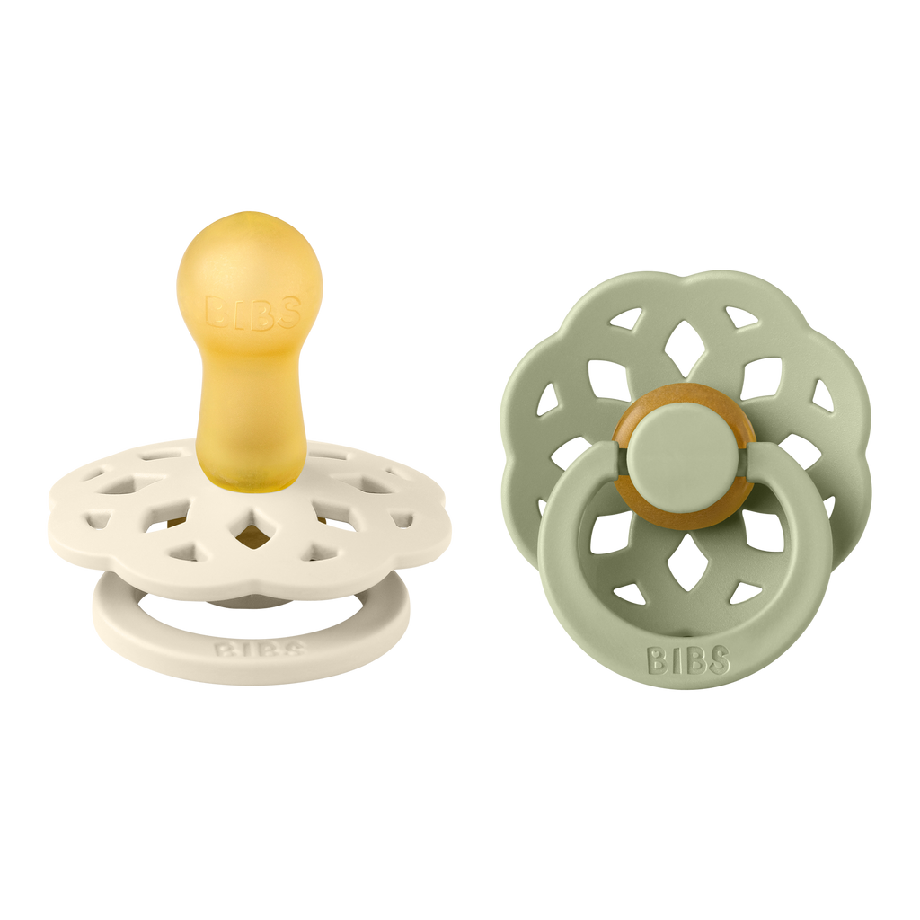 Bibs - BOHEME Pacifier Ivory/Sage 2pk LATEX