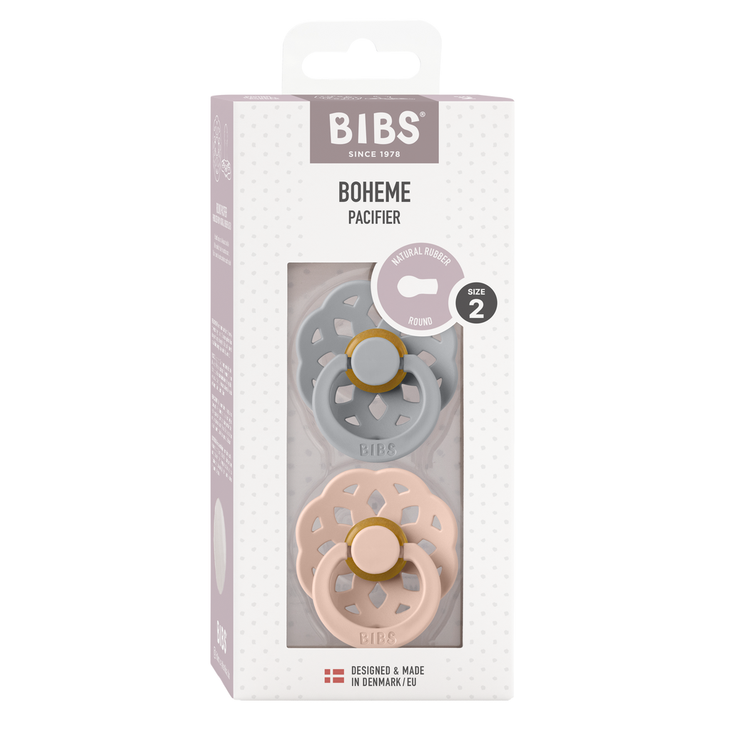 Bibs - BOHEME Pacifier Cloud/Blush 2pk LATEX