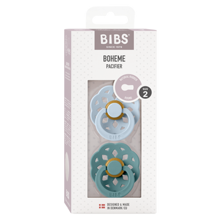 Bibs - BOHEME Pacifier Baby Blue/Island Sea 2pk LATEX