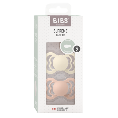 Bibs - SUPREME Pacifier Ivory/Blush 2pk 6-18 months Silicone