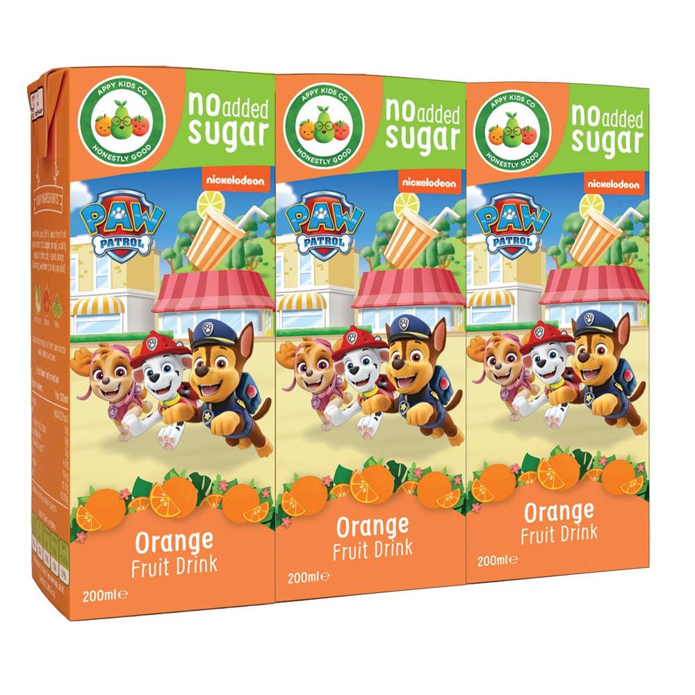 Paw Patrol Orange Fruit Drink (3x200ml) Mealtime Paw Patrol