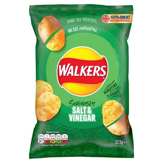 WALKERS CRISPS SALT & VINEGAR 32G Woolies Ltd