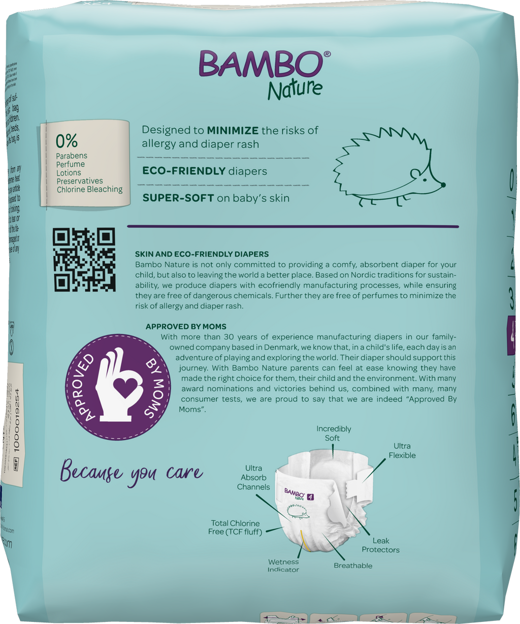 Bambo Nature Rash Free ECO Diapers Size-4 (L) 7-14KG 24pcs【6 packs】