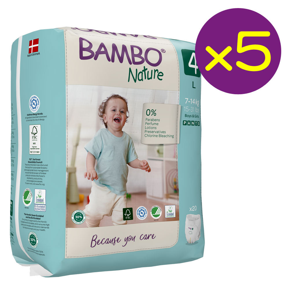 Bambo Nature Training Pants Size-4 (L) 7-14KG 20pc【5 packs】