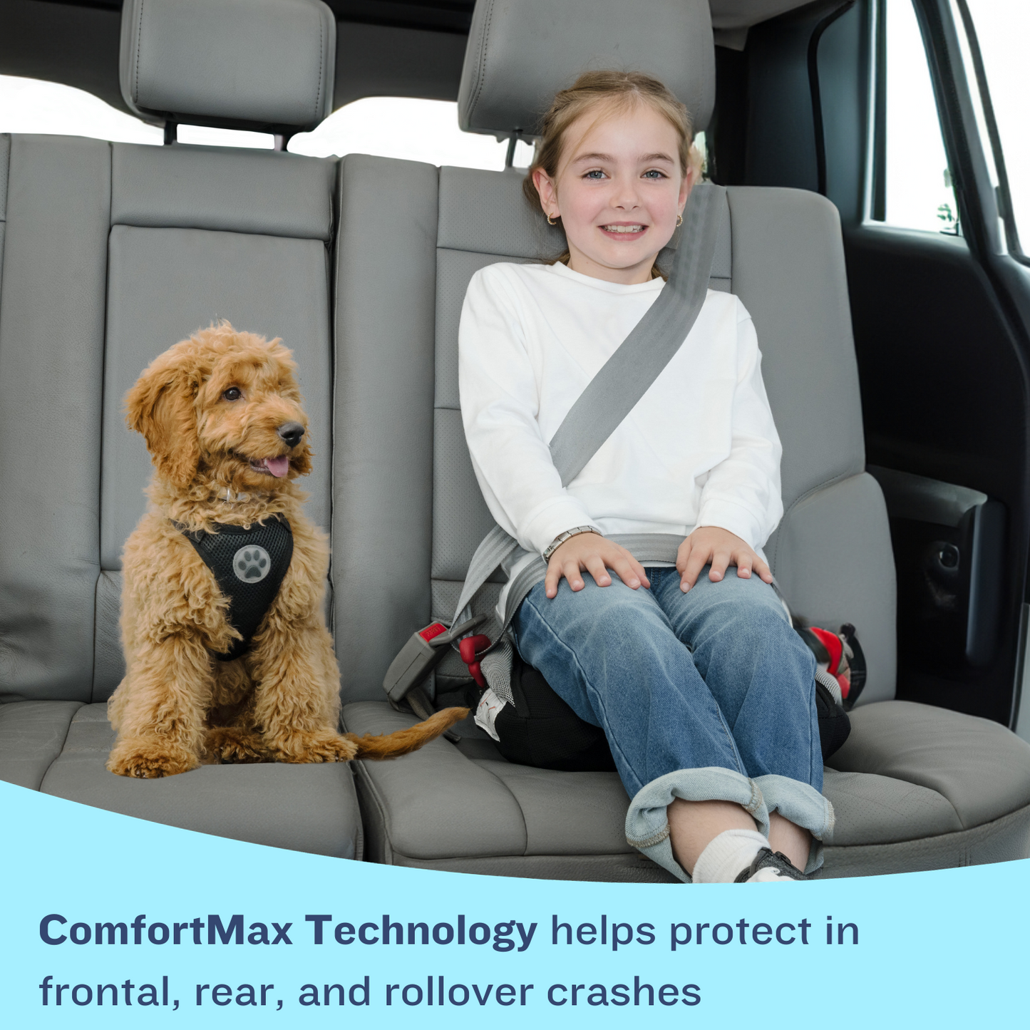 BubbleBum-兒童安全座椅增高墊 - 黑色