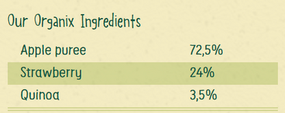 Organix - Apple, Strawberry &amp; Quinoa 12m+ | 100g