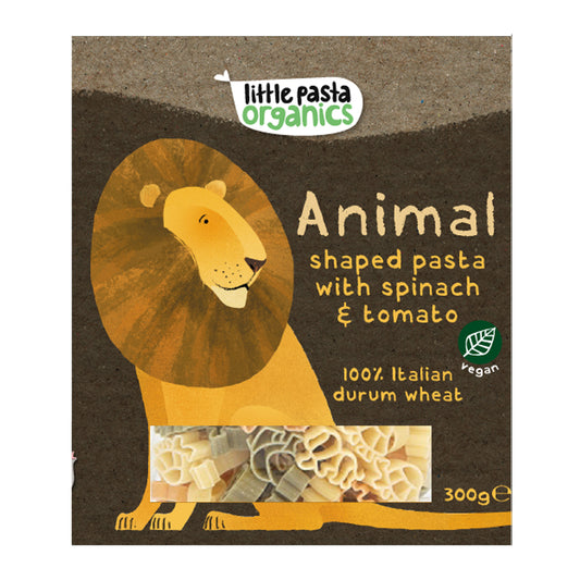 Little Pasta Organics Animal Shaped Pasta (Spinach & Tomato) 300g