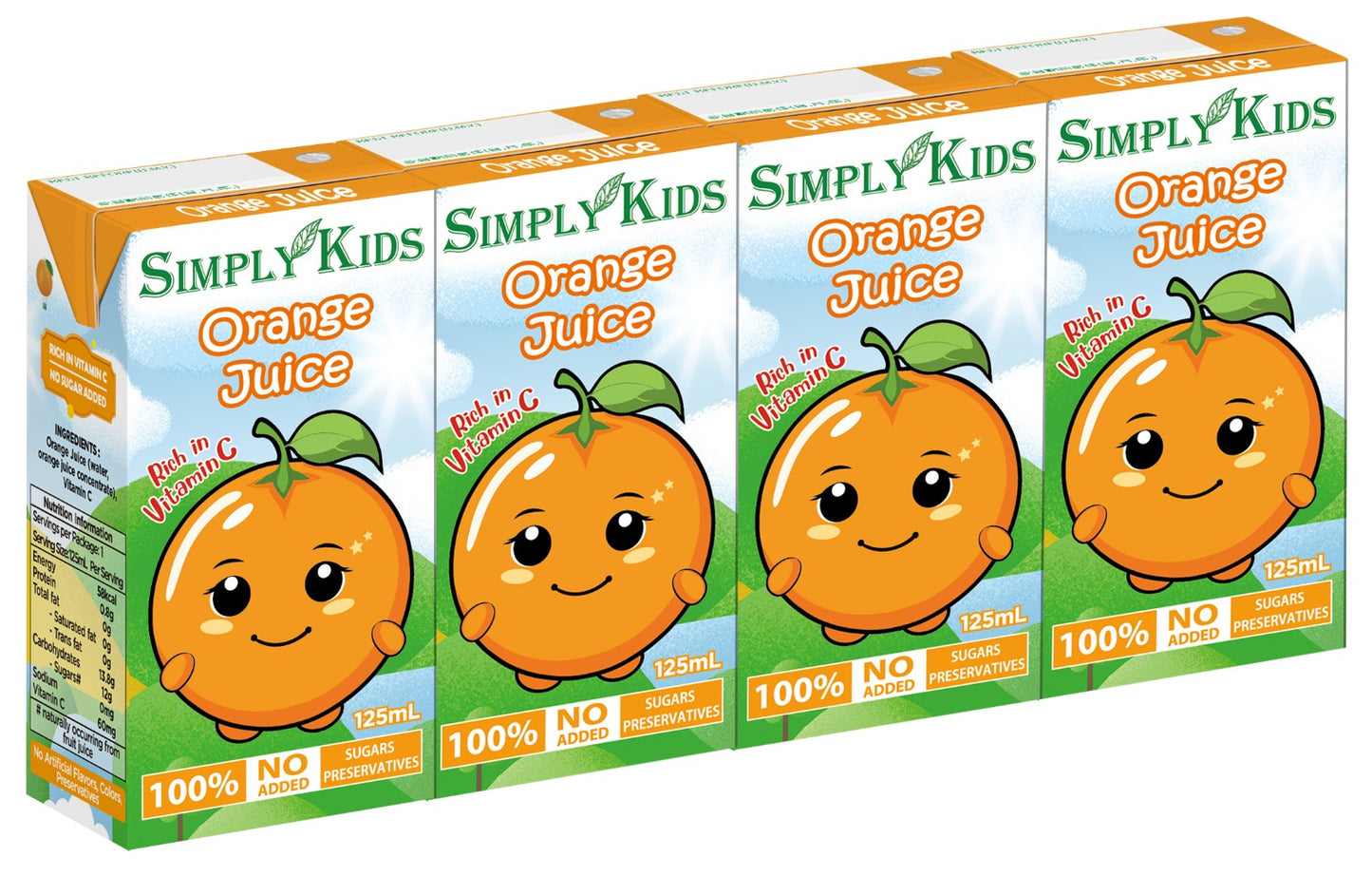 SIMPLY KIDS - 橙汁飲品 (4 x 125ml)