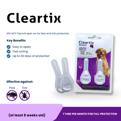 CLEARTIX - Spot-On for Dogs, 2 tubes per pack (For DOG 20.1 -40KG)(At least 8 weeks old)