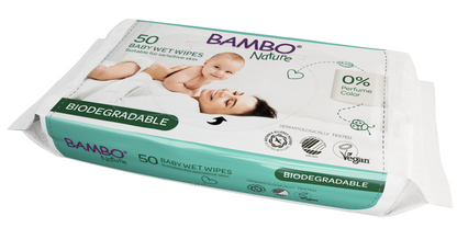 BAMBO Nature 無敏柔濕巾 100%可生物降解 50片裝