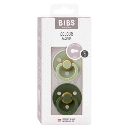 Bibs - COLOUR Pacifier Sage/Hunter Green 2pk LATEX