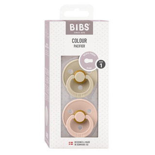 Bibs - COLOUR Pacifier Vanilla/Blush 2pk LATEX