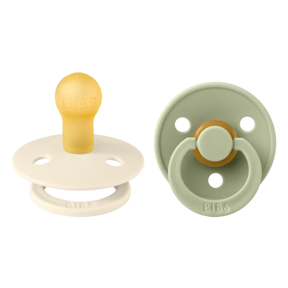 Bibs - COLOUR Pacifier Ivory/Sage 2pk LATEX