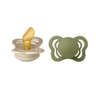 Bibs - COUTURE Pacifier Vanilla/Olive 2pk LATEX