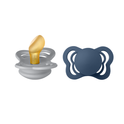Bibs - COUTURE Pacifier Cloud/Steel Blue 2pk LATEX