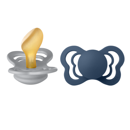 Bibs - COUTURE Pacifier Cloud/Steel Blue 2pk LATEX