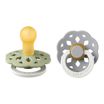 Bibs - BOHEME Pacifier Sage/Cloud (Glow in the dark) 2pk LATEX