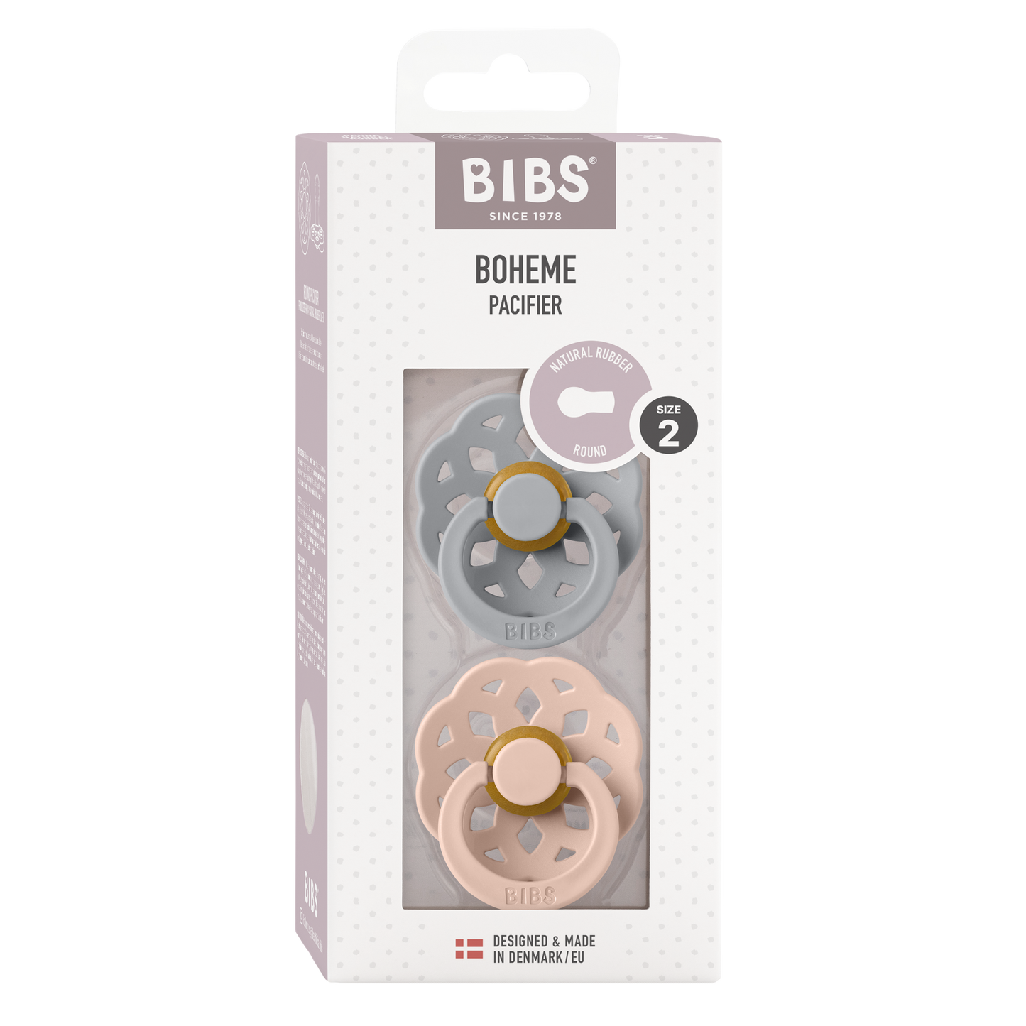 Bibs - BOHEME Pacifier Cloud/Blush 2pk LATEX