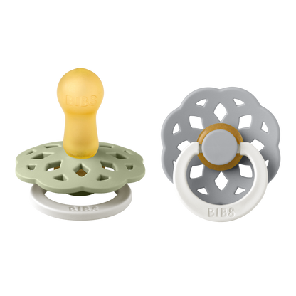 Bibs - BOHEME Pacifier Sage/Cloud (Glow in the dark) 2pk LATEX
