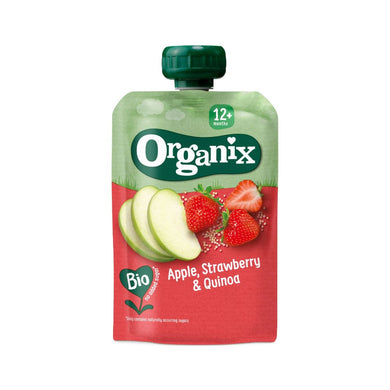 Organix - Apple, strawberry & quinoa puree 12m+ 100g Best Before: 30 Jan 2024