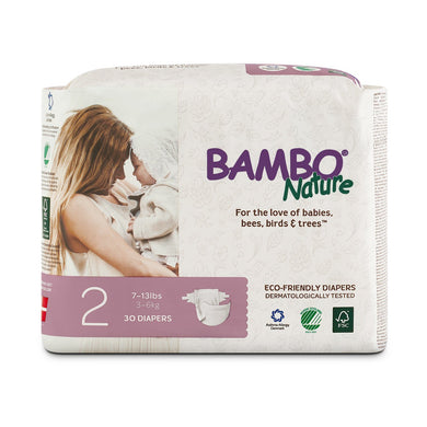 Bambo Nature Rash Free ECO Diapers / 無敏環保紙尿片 Size-2 (XS) 30pc Changing Bambo Nature 