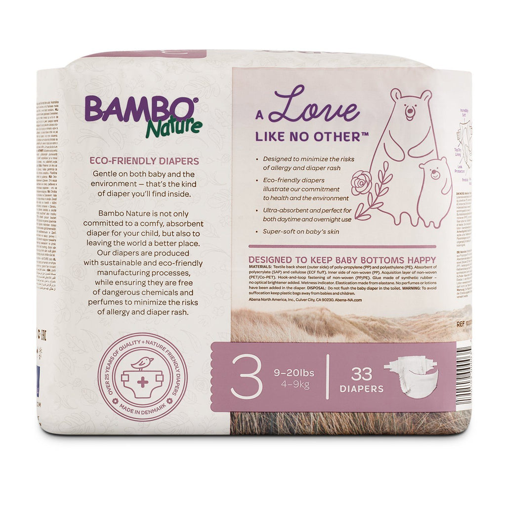 Bambo Nature Rash Free ECO Diapers / 無敏環保紙尿片 Size-3 (S) 33pc Changing Bambo Nature 