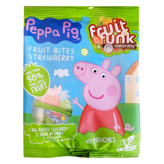 Fruit Funk - Peppa Pig Multibag Strawberry 10x10g Mealtime Fruit Funk 